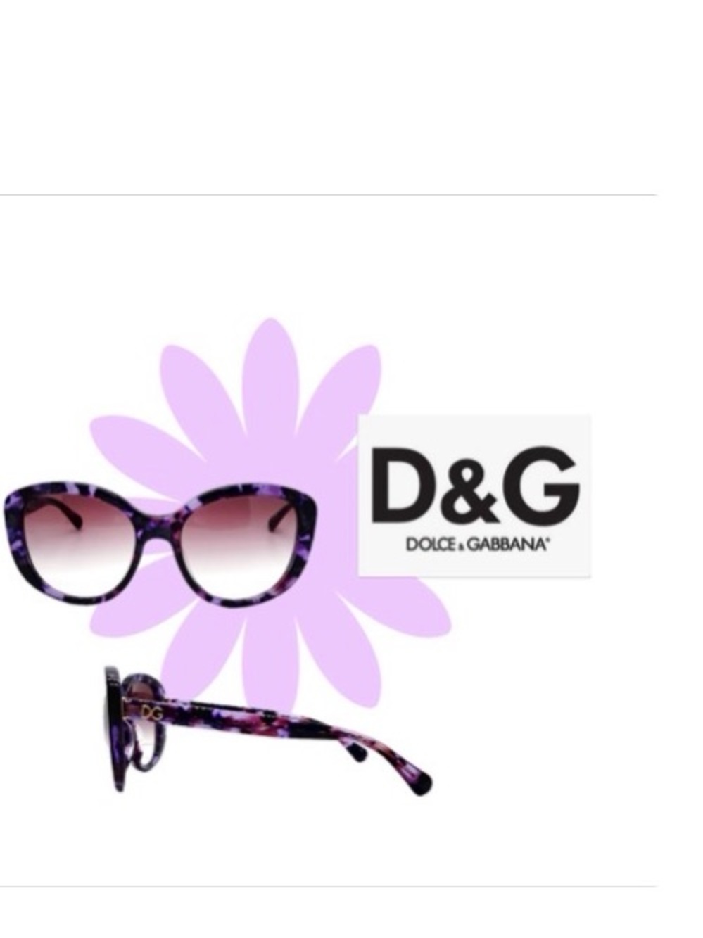 EUC [Dolce & Gabbana] Purple Tortoiseshell Gradient Lens Women's Sunglasses - Picture 2 of 13